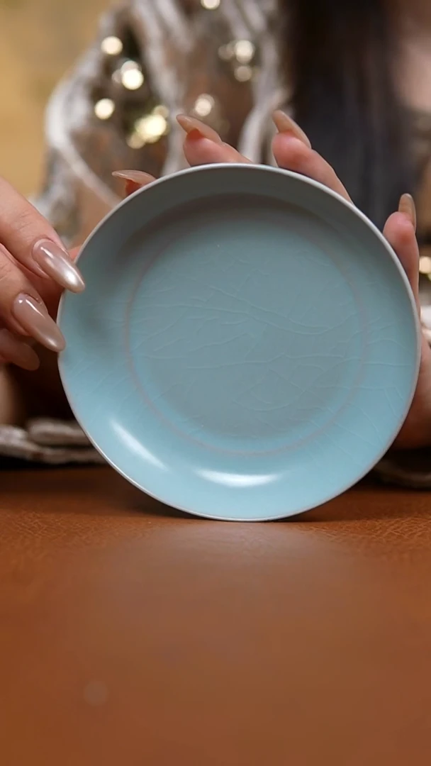 瓷片無*仿古宋臻釉小圆洗盘瑕