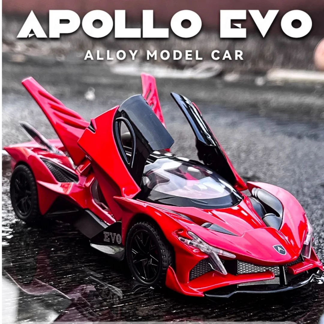 阿波罗太阳神车模型仿真合金小汽车男孩赛车玩具亮灯跑车收藏摆件