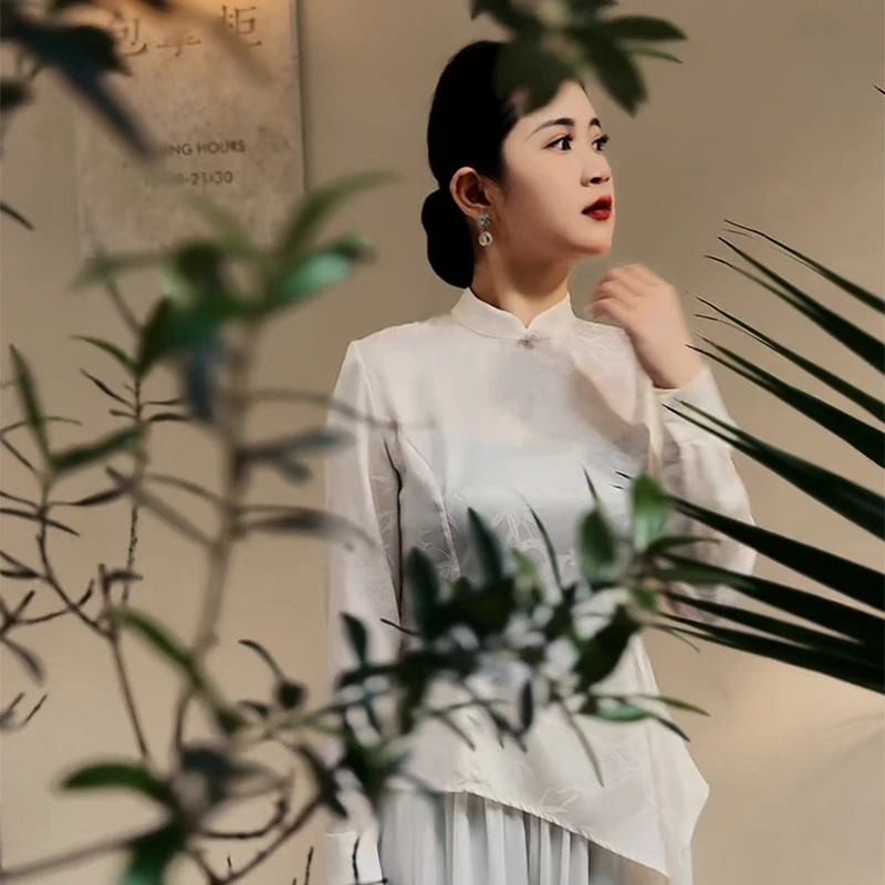 缎面提花中式上衣 ZSSY00102