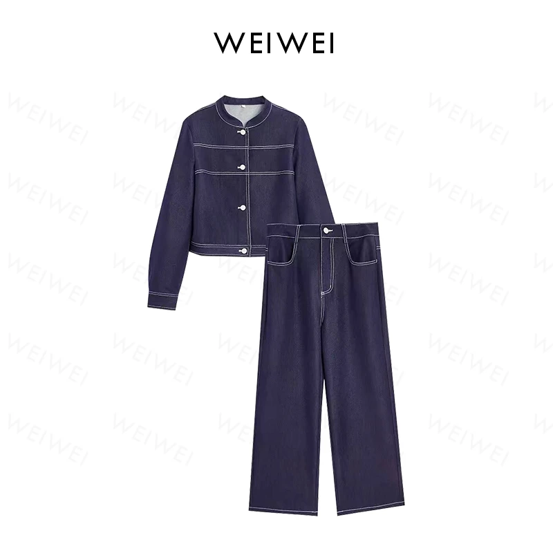 港式仿牛仔套装 8115