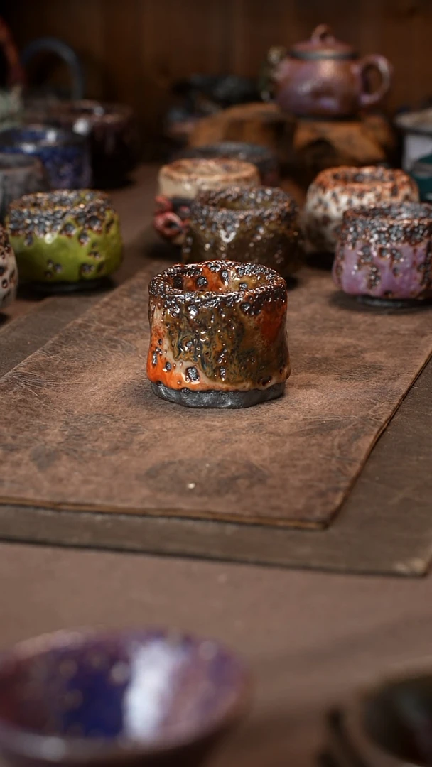 景德镇柴烧志野杯