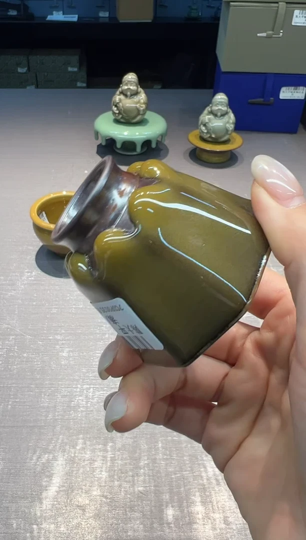 【闪购商品】茶盏陈大平 鳝黄釉 釉滴八方杯