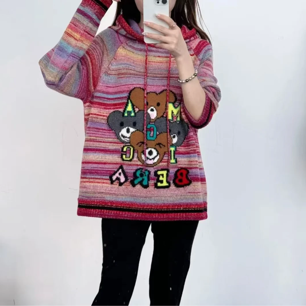 100羊绒24675✦狗熊小熊连帽衫