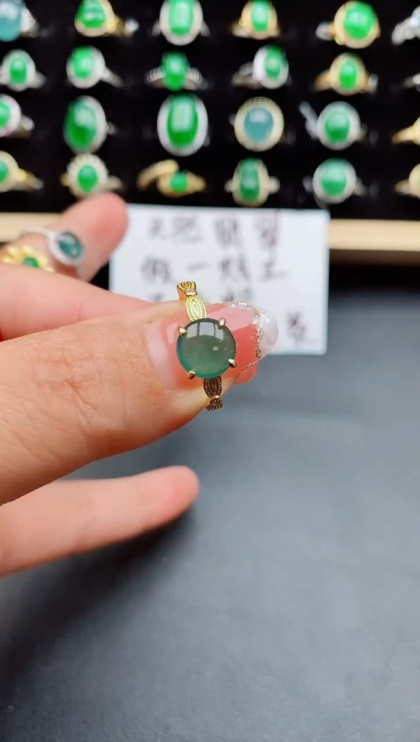 【闪购商品】翡翠戒指银S925镶嵌5080
