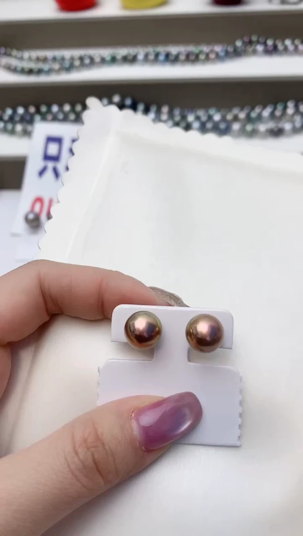 银S925镶嵌耳饰淡水珍珠A21