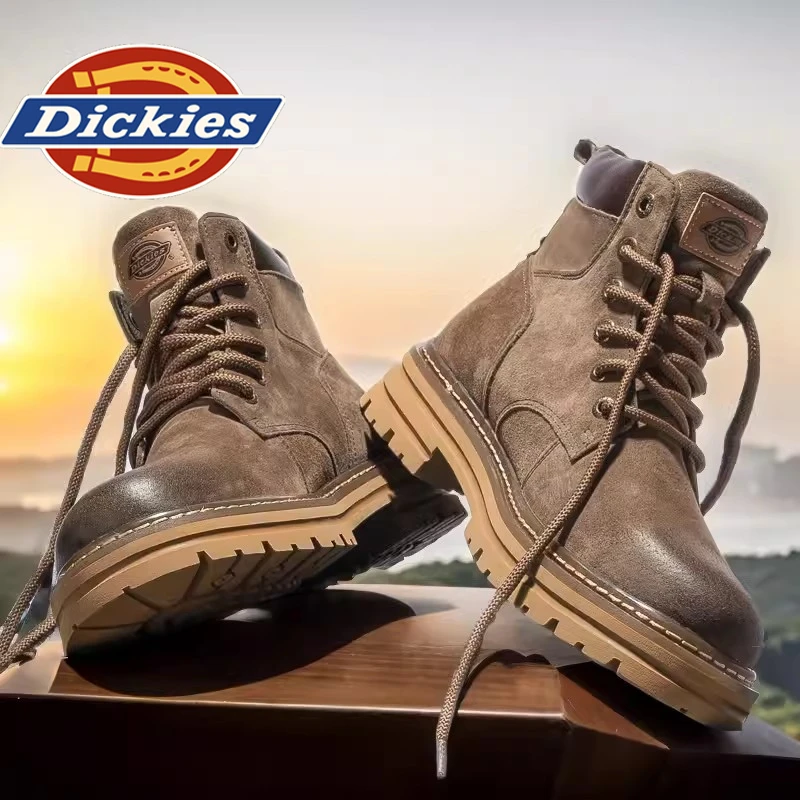 Dickies男士户外休闲风百搭复古潮流雅丹风高帮真皮春季保暖男靴