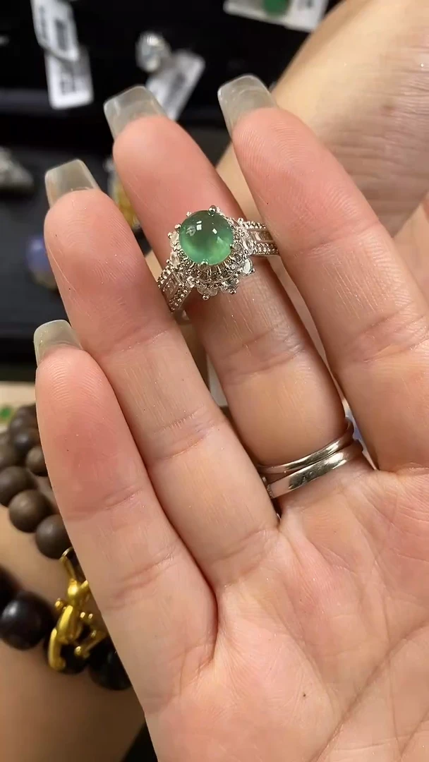 翡翠戒指未镶嵌铜拖1050