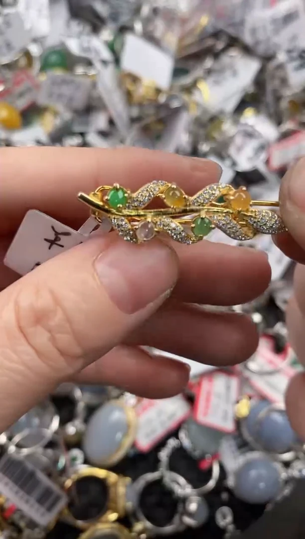 银S925镶嵌戒指翡翠999  8