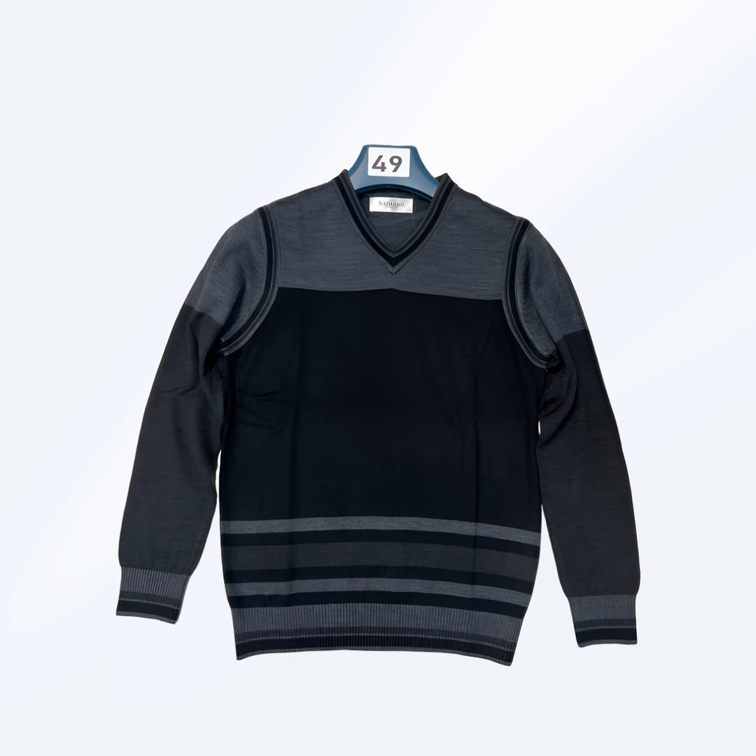 049纳巴秋季男士简约韩版时尚百搭羊毛针织衫