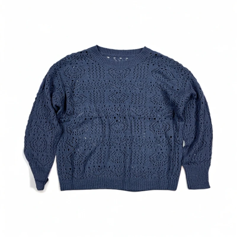 藏蓝色针织衫长袖宽松百搭