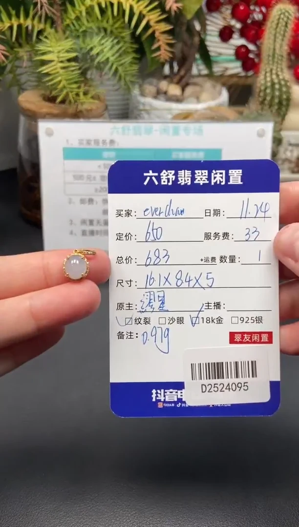 颈饰18K金镶嵌翡翠e****nD2524095