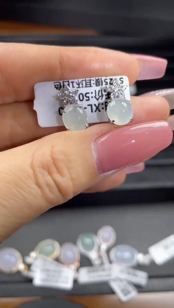 银S925镶嵌戒指翡翠天然翡翠A货