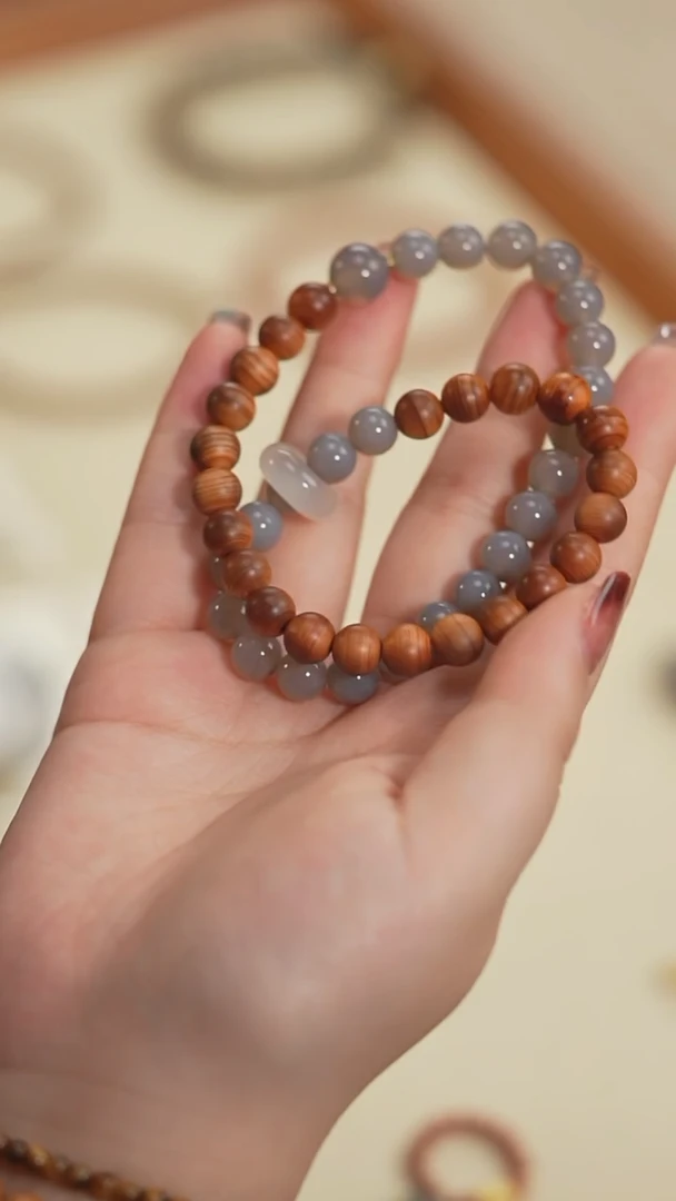 【闪购商品】柏木（崖柏）其他【海边】崖柏烟灰双圈手串