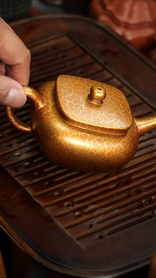 茶壶紫砂蓝*宜兴紫砂贝壳烧