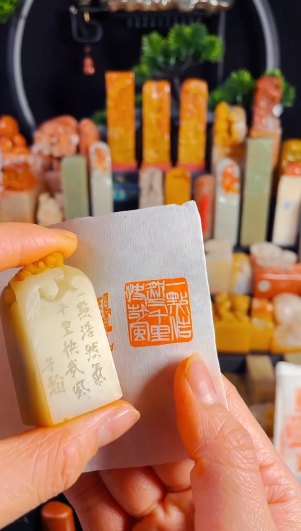 【闪购商品】寿山石印石手工篆刻《一点浩然气千里快哉风》