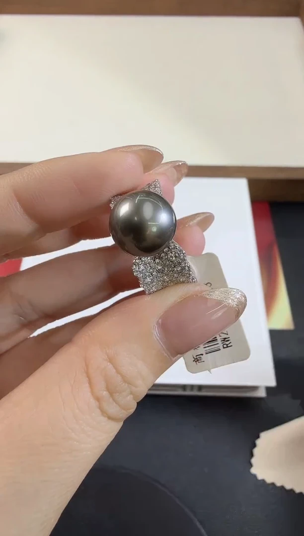 银S925镶嵌吊坠戒指海水珍珠H0104-77-202多样性发一