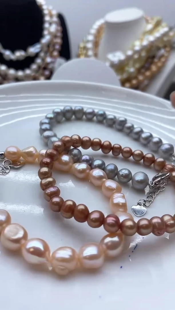 【闪购商品】淡水珍珠颈饰钛钢55