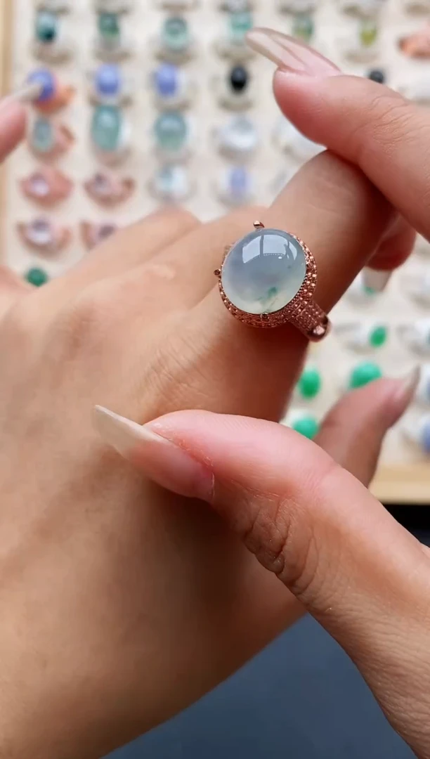 翡翠戒指未镶嵌缅甸天然A货翡翠222   10-10