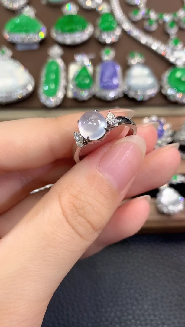 翡翠戒指18K金镶嵌春日珠宝 D6