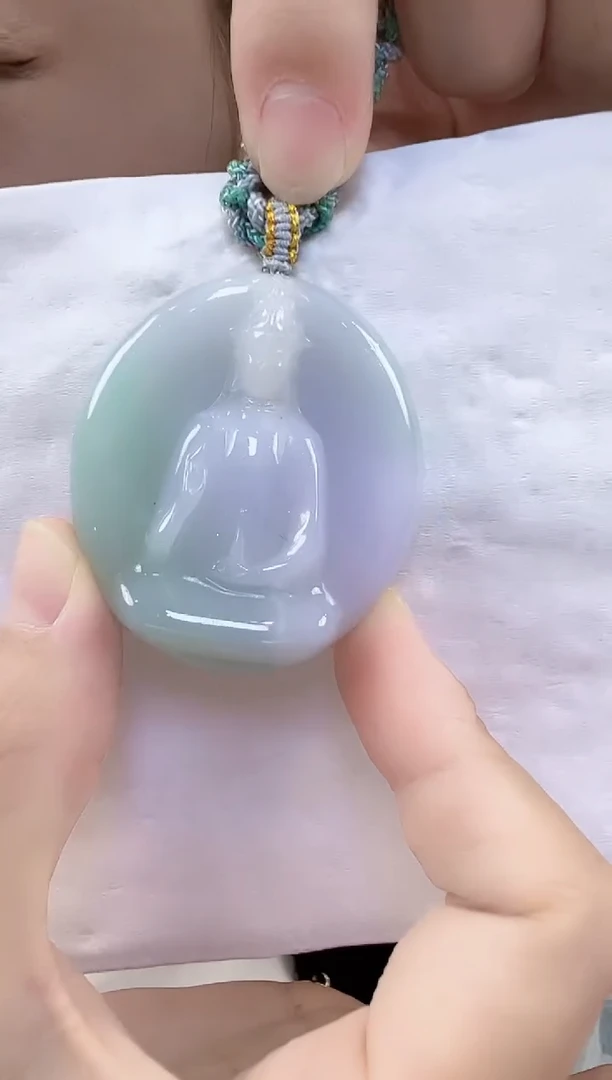颈饰未镶嵌翡翠孤品翡翠A货观音吊坠