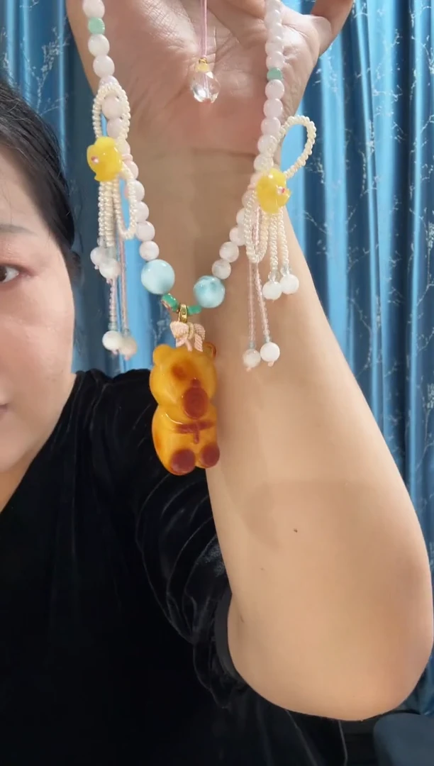 蜜蜡项链未镶嵌蜜蜡小熊项链