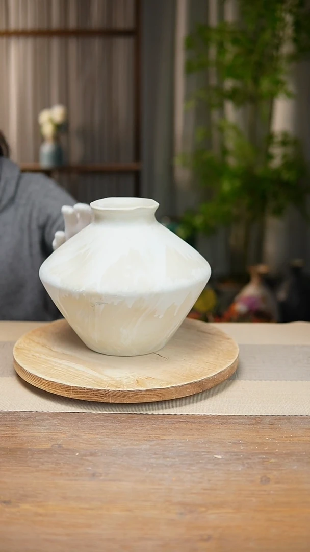 【闪购商品】陶瓷 花器诧寂白飞碟瑕疵