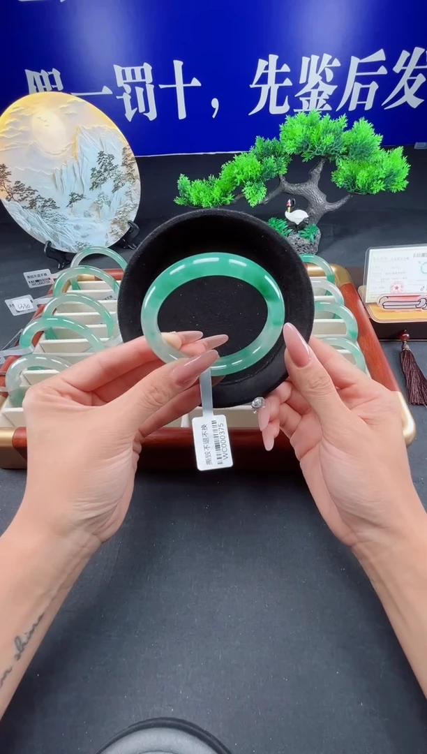 未镶嵌手镯石英质玉（非洲翠）圈口58
