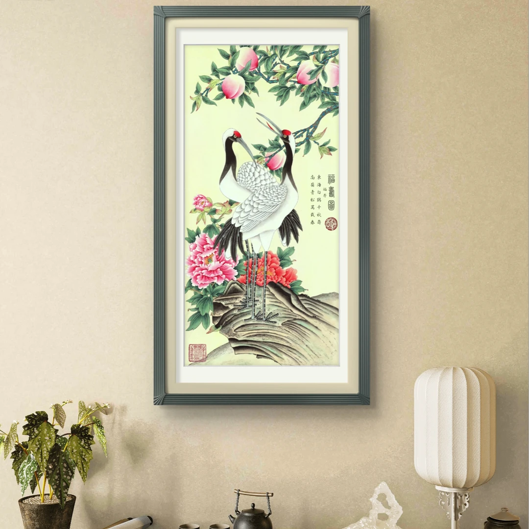 来建明-经典作品-《福寿图》【拓底装裱无框】