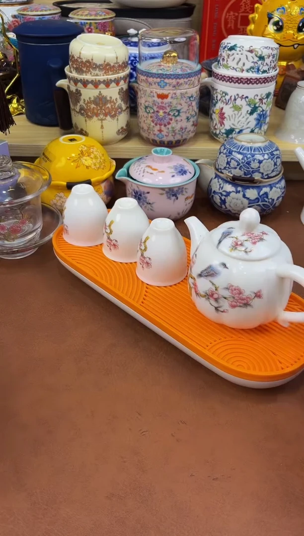 陶瓷茶具摆件旅行套组