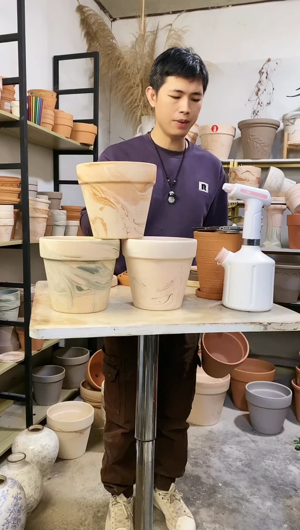 【闪购商品】陶18*16陶盆3色组合 3盆无托