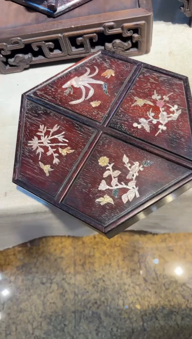木六角抽拉盒  干果盒  摆件