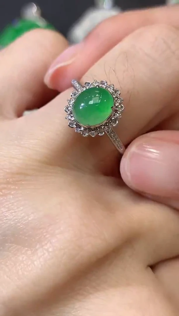 18K金镶嵌戒指翡翠C12