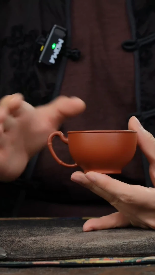 赵庄朱泥光素手把杯42342423