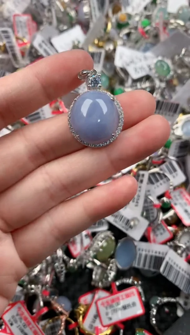 银S925镶嵌戒指翡翠555     2