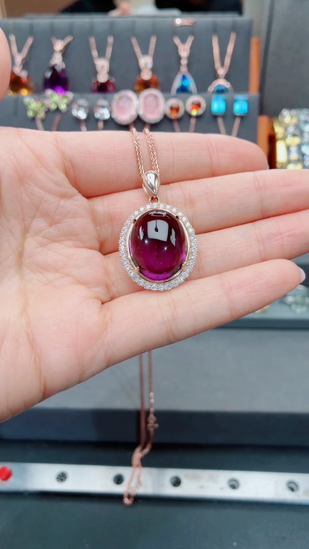 吊坠(赠链)银S925镶嵌紫晶玲*紫晶吊坠