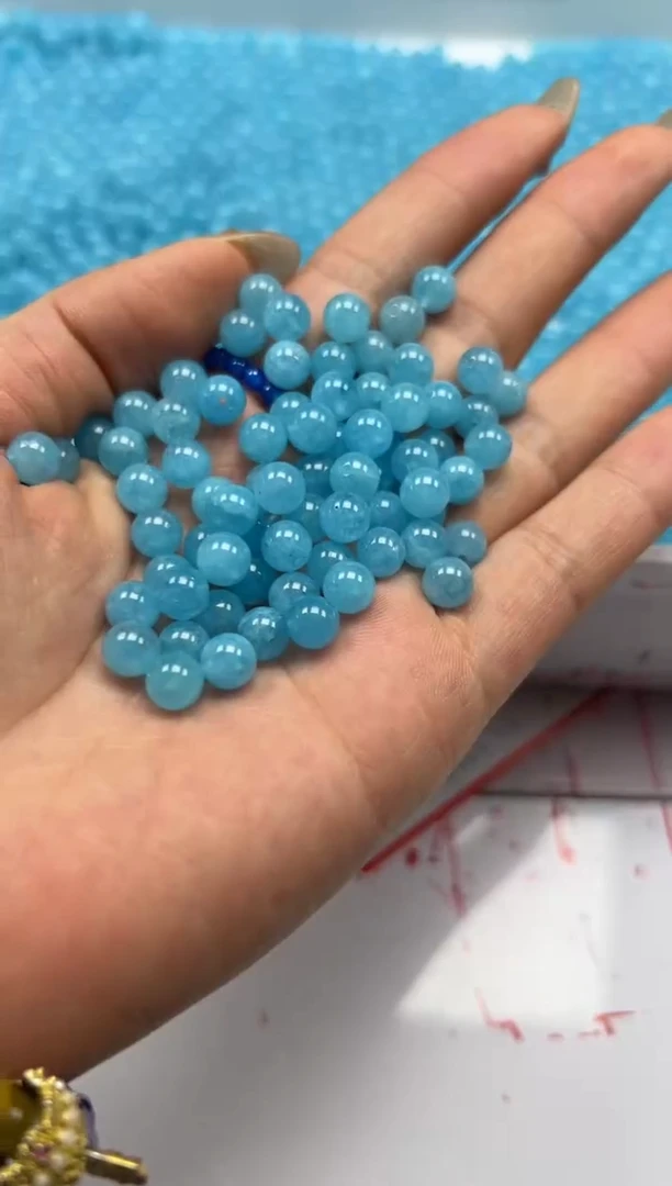 未镶嵌颈饰水晶w1207海蓝宝水晶6mm*30颗