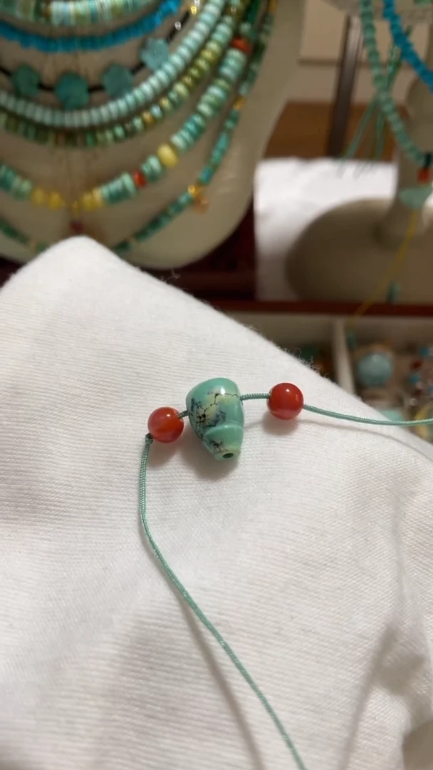 未镶嵌南红玛瑙珠宝奇石对孔7.2mm