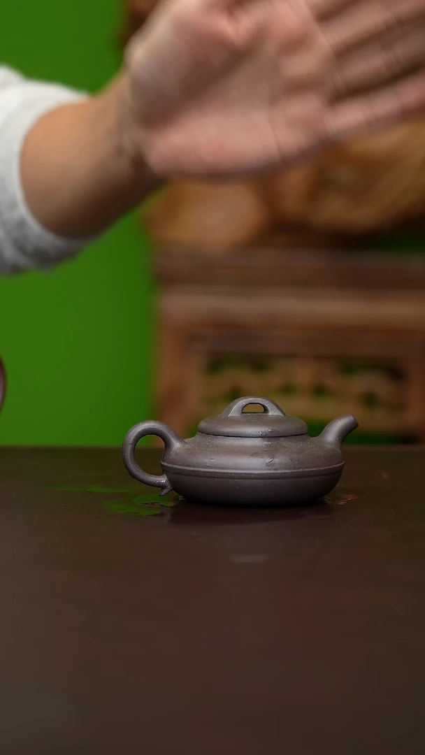 茶壶紫砂宜兴原矿深井老紫泥景舟线圆