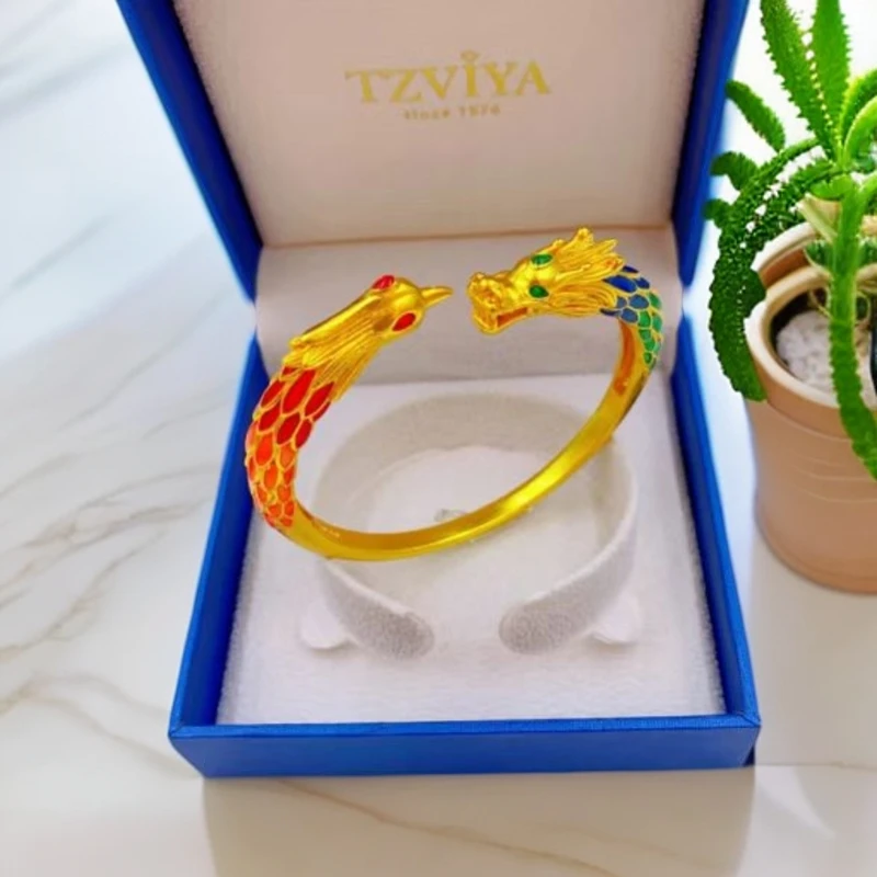 【鑫泰福缘】DIY珐琅彩龙凤手镯.