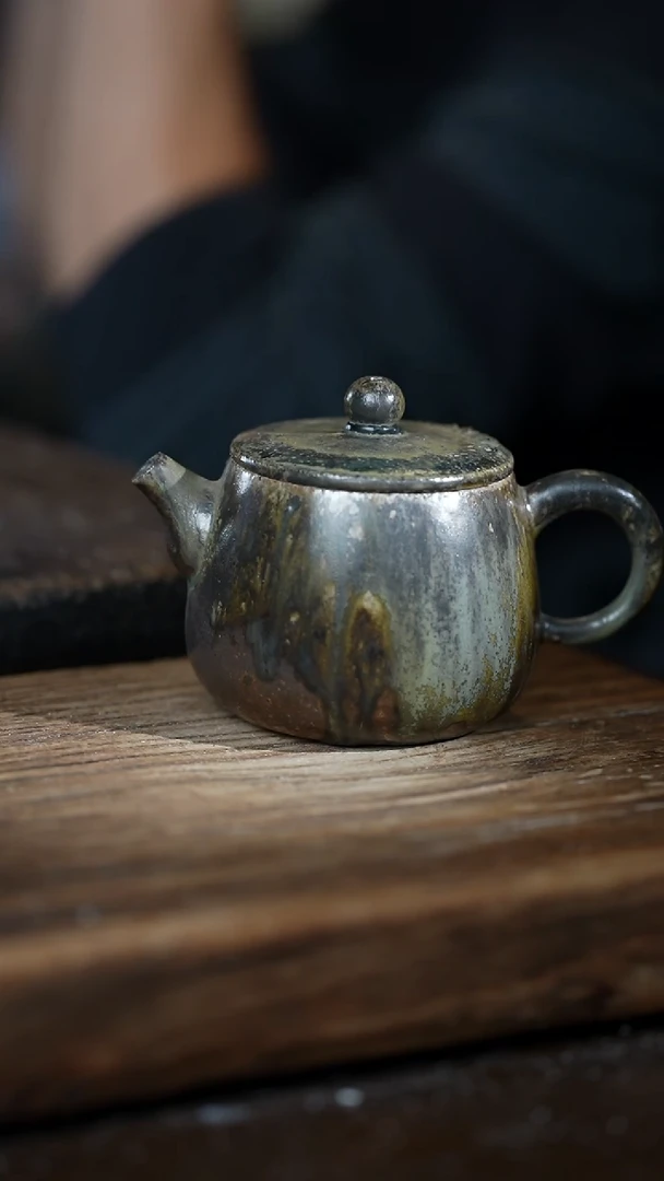 禅寂浪鬼柴烧-柴烧壶