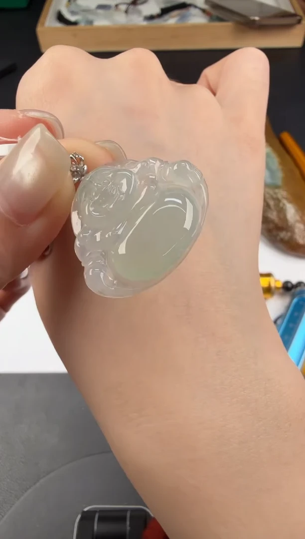 吊坠(不含链)18K金镶嵌翡翠翡翠饰品-148