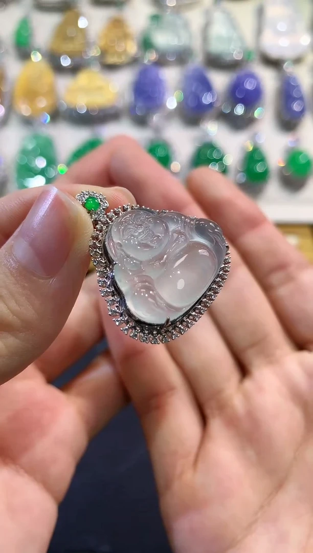 【闪购商品】翡翠吊坠(不含链)18K金镶嵌e21