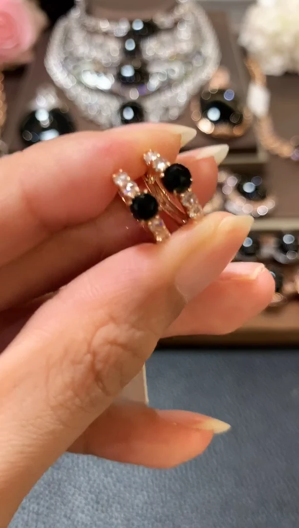 18K金镶嵌翡翠耳饰m24多样性一件发货