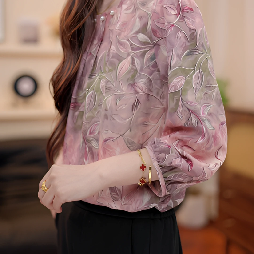 【XC】夏季新款气质减龄圆领设计感显瘦衬衫