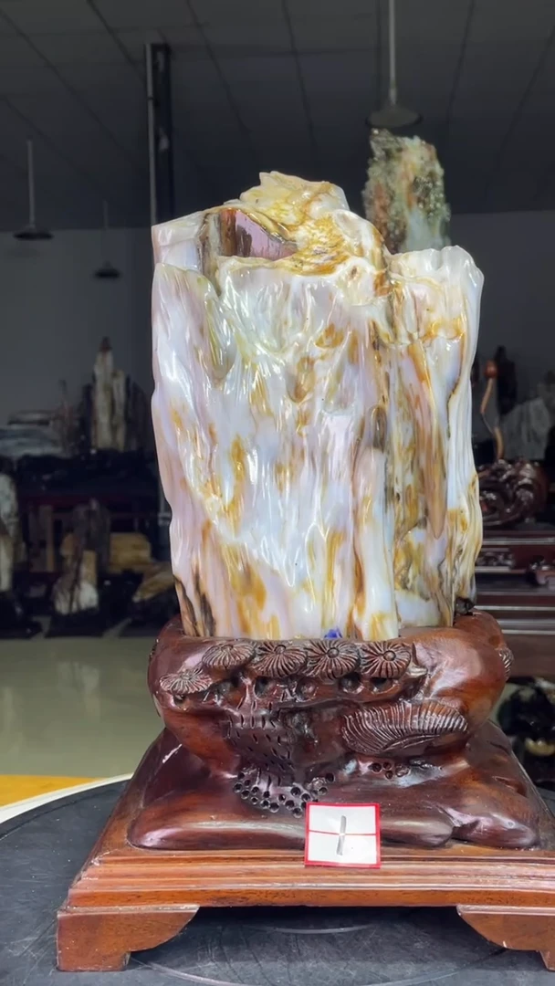 未镶嵌珠宝奇石硅化玉高38