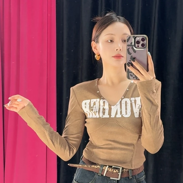 【c109】黑色/咖色小衫女