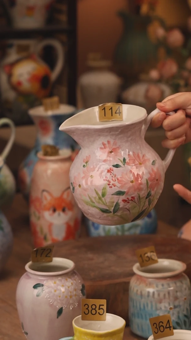 陶瓷114景德镇设计师手作花器摆件侘寂风