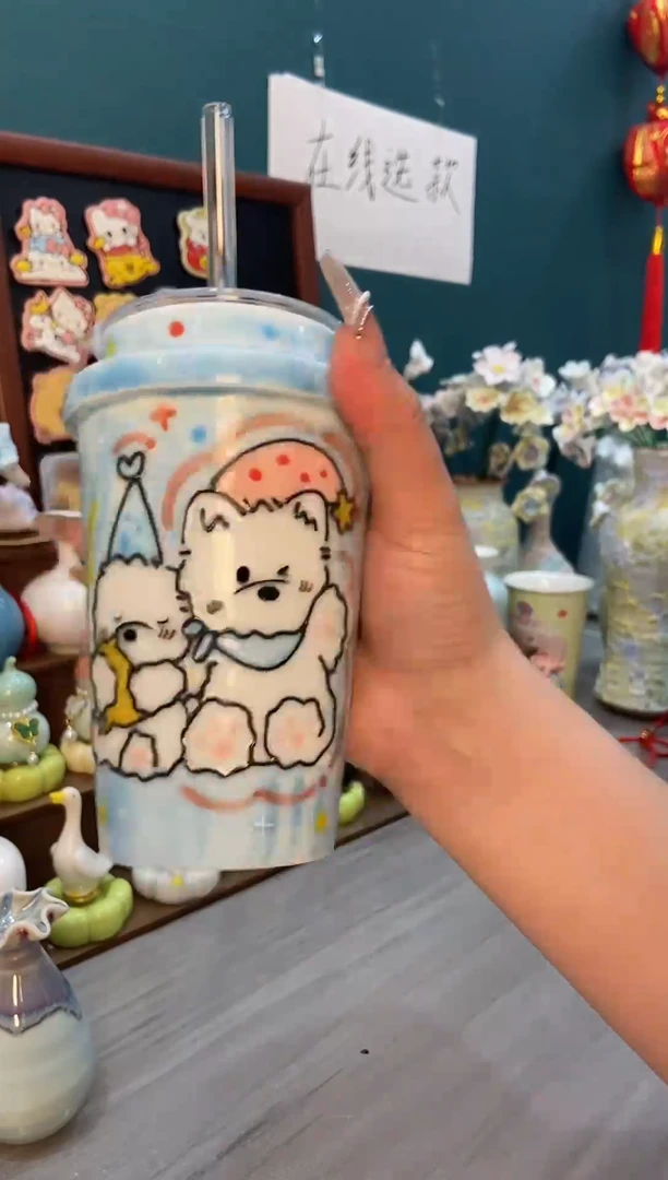 摆件手工手绘景德镇水杯1个