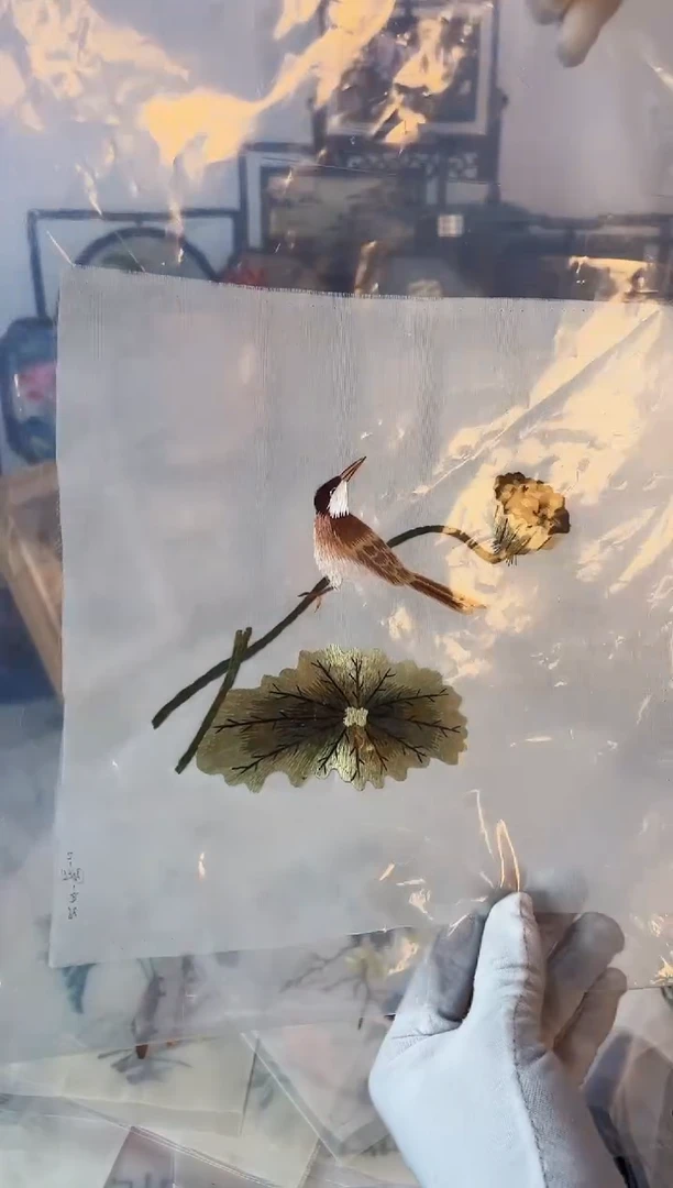 织绣纯手工苏绣双面绣绣布22