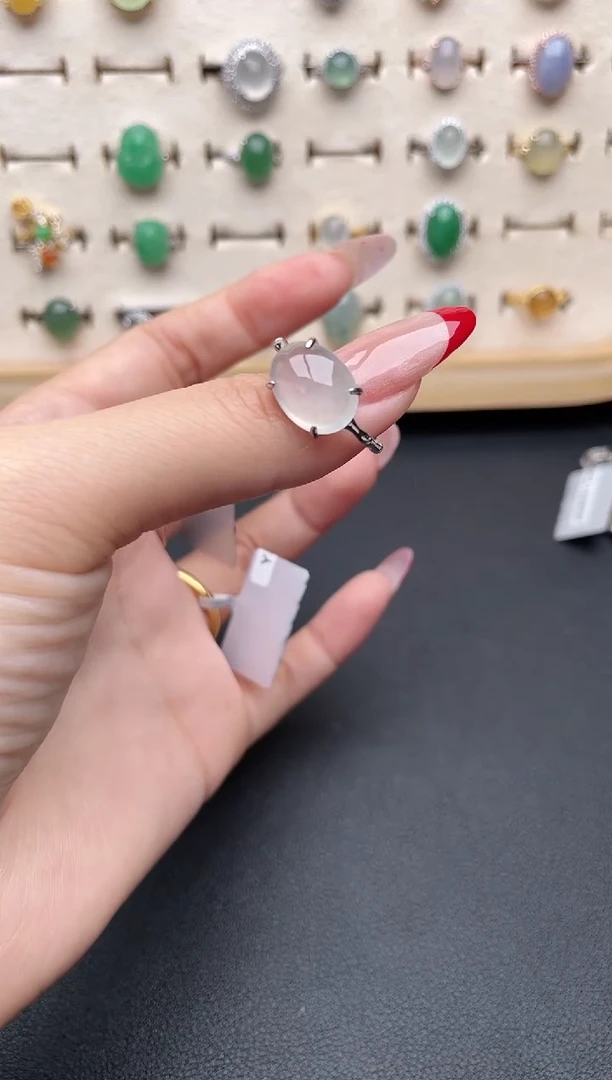 【闪购商品】翡翠戒指银S925镶嵌一物一证一礼盒